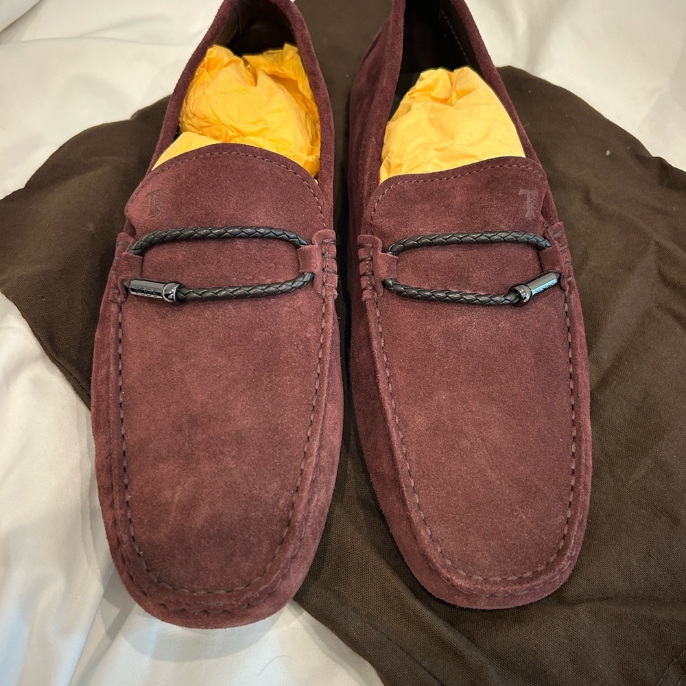 God’s Men's Suede Loafers - Burgundy